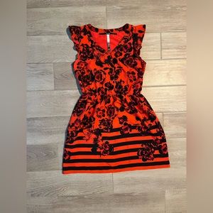 Kensie Black and Red Dress Size S